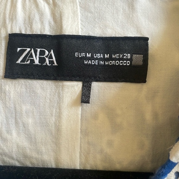 Zara Blue and White Pleated Smocked Sundress - Picture 6 of 8